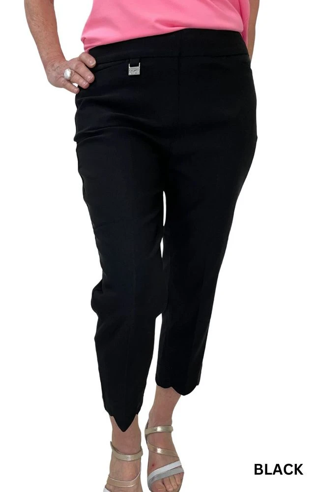 Women's Scallop Hem Capri Pants 1 Women's Scallop Hem Capri Pants