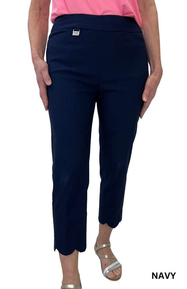 Women's Scallop Hem Capri Pants 3 Women's Scallop Hem Capri Pants - Image 3