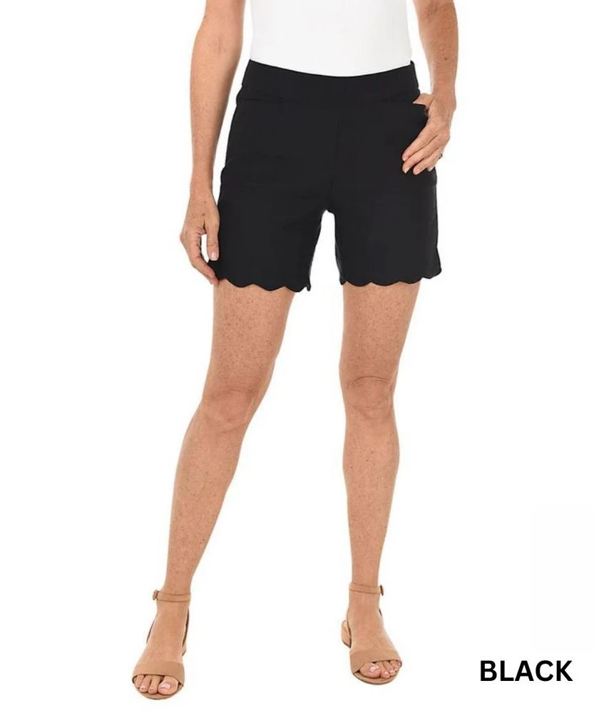 Women's Scallop Hem Shorts 1 Women's Scallop Hem Shorts