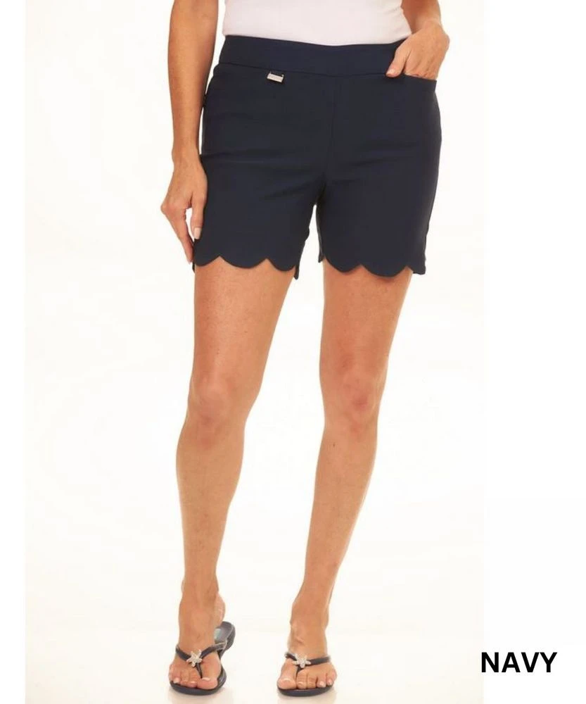 Women's Scallop Hem Shorts 3 Women's Scallop Hem Shorts - Image 3