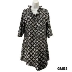 3/4 Ruffle Neck Dress