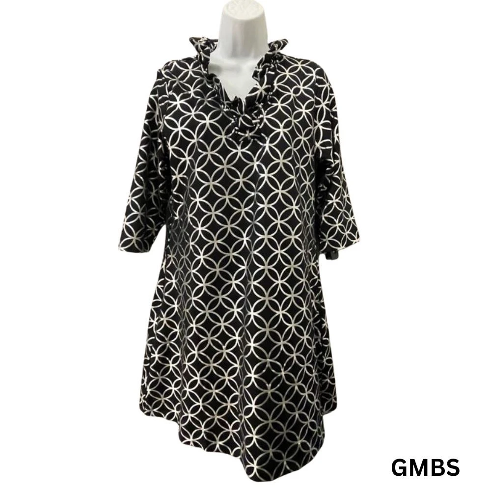 3/4 Ruffle Neck Dress 3 3/4 Ruffle Neck Dress - Image 3