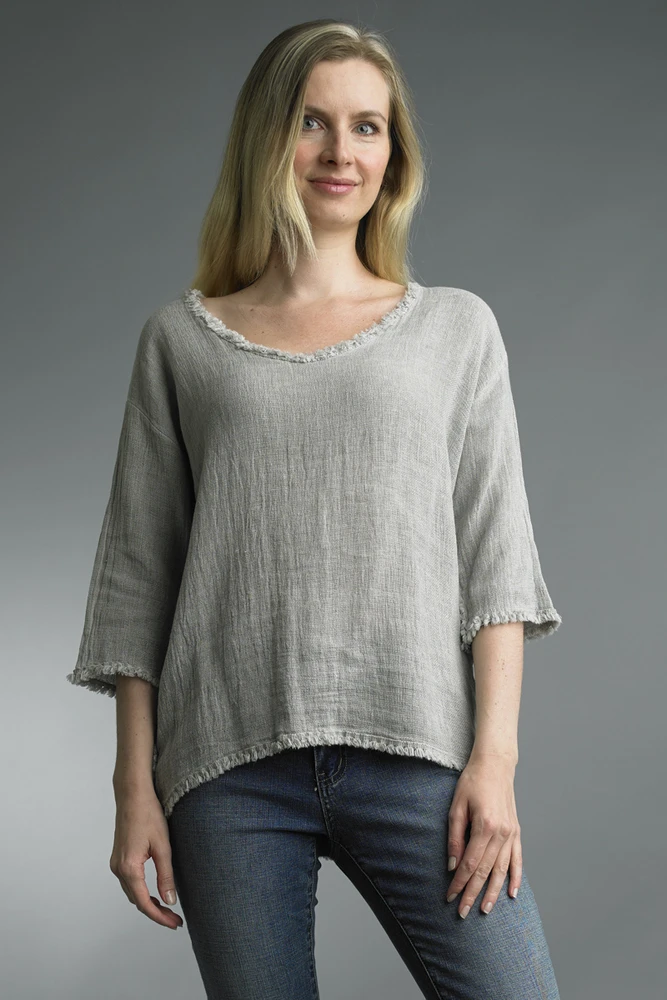 Trimmed Linen Top 1 Trimmed Linen Top