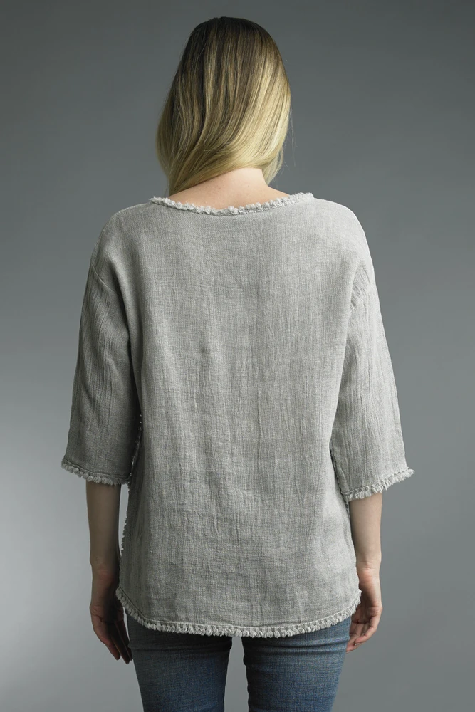 Trimmed Linen Top 2 Trimmed Linen Top - Image 2