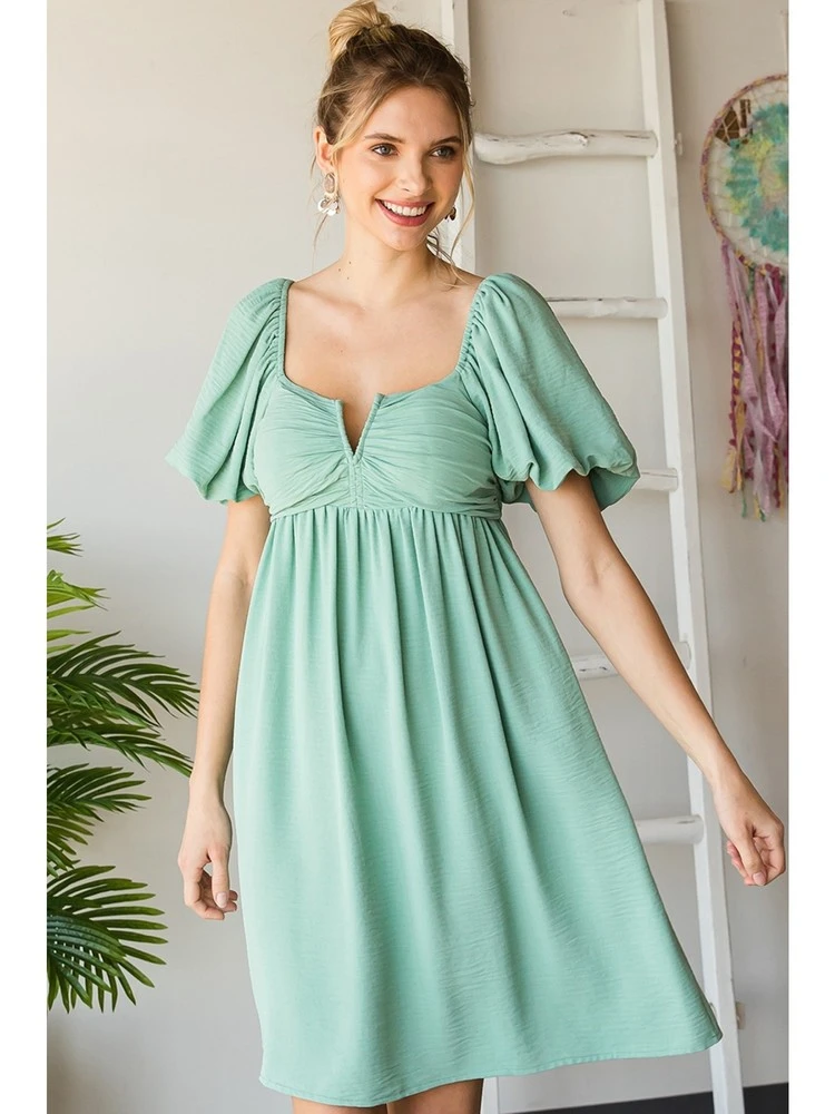 Short Puff Sleeve Dress 2 Short Puff Sleeve Dress - Image 2