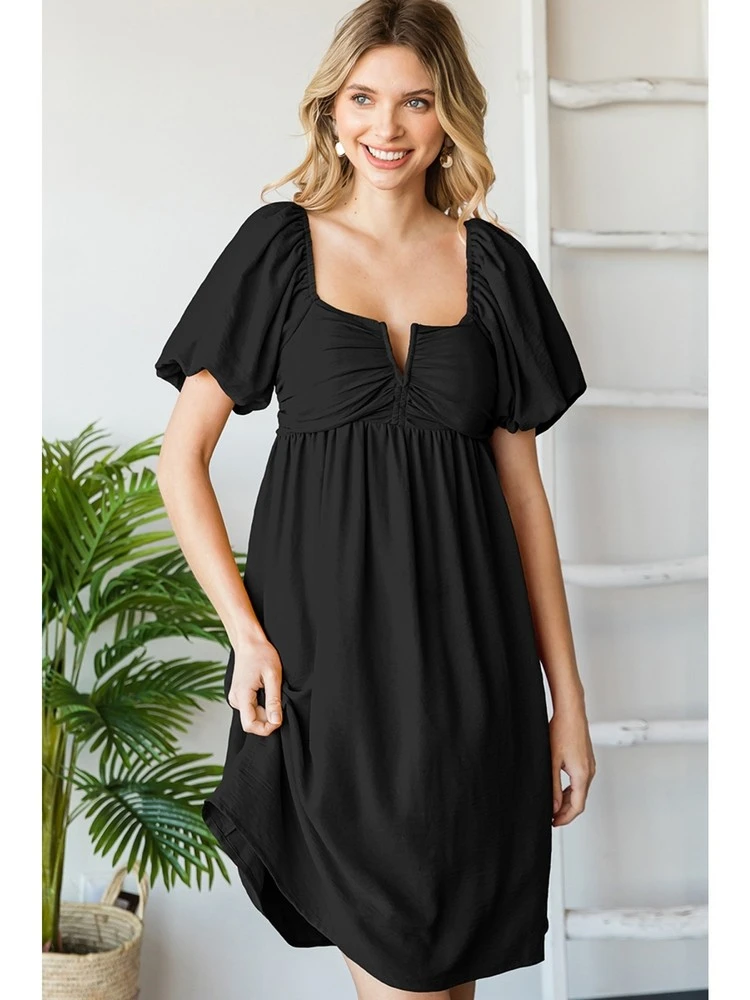 Short Puff Sleeve Dress 1 Short Puff Sleeve Dress