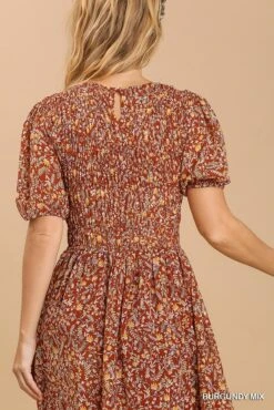 Mixed Print Dress 5 Mixed Print Dress -Premium Shoes Store 31488 BURGMIX l