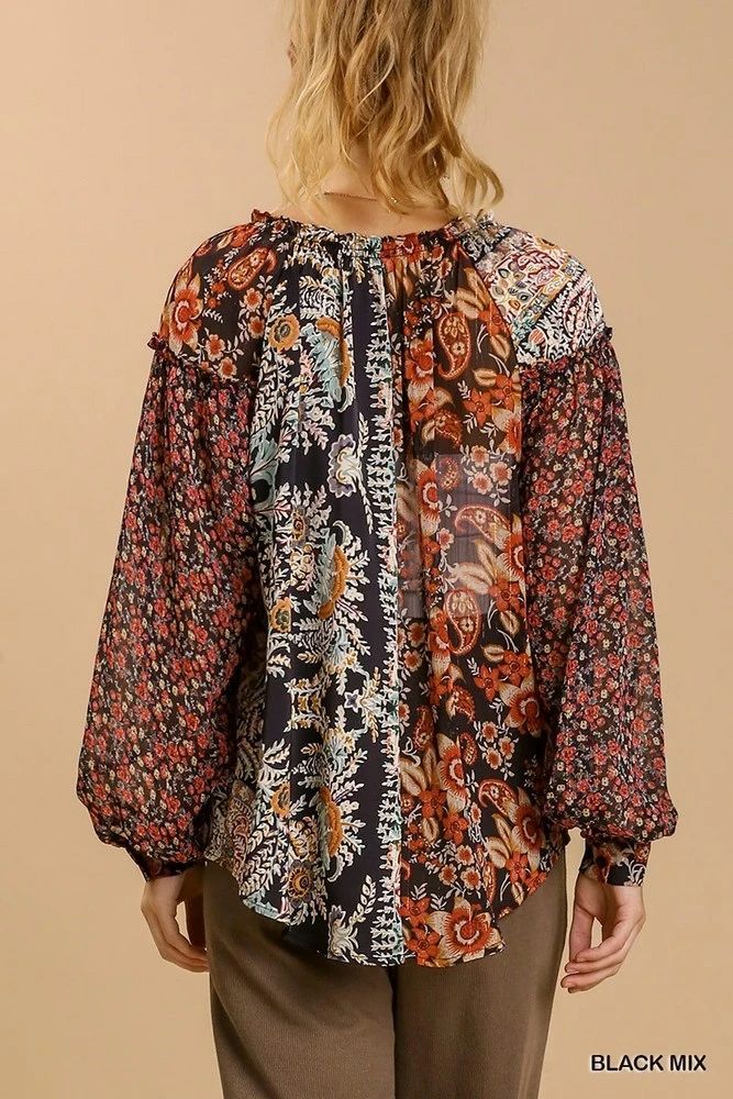 Mixed Print Top 2 Mixed Print Top - Image 2