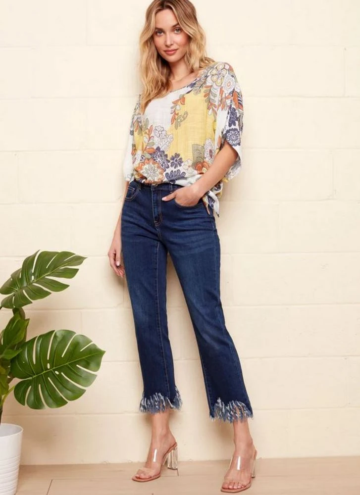 Jean With Feathered Trim 2 Jean With Feathered Trim - Image 2