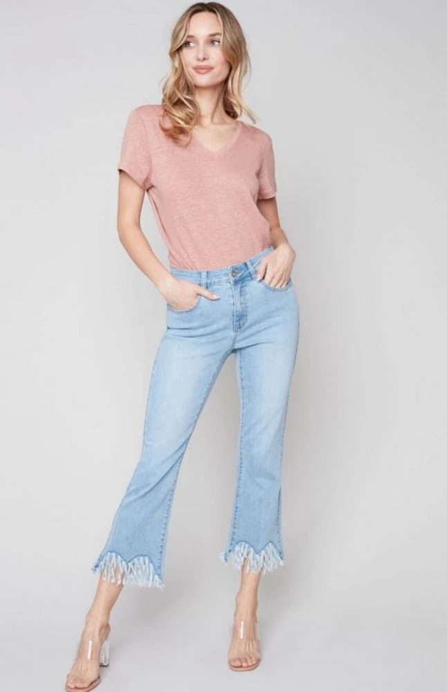 Jean With Feathered Trim 3 Jean With Feathered Trim - Image 3