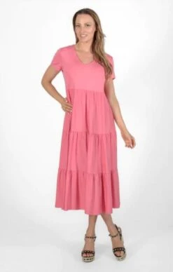V Neck Tiered Dress