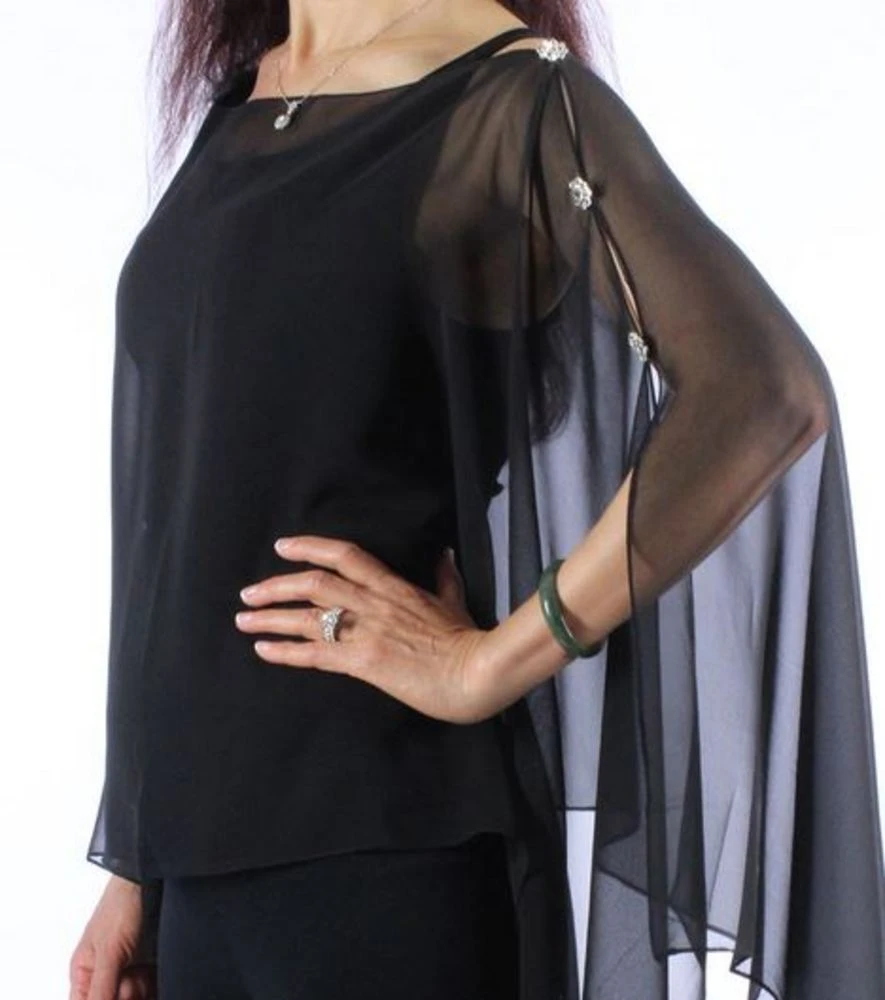 Six Crystal Button Poncho 1 Six Crystal Button Poncho