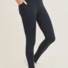 Tapered Band Solid Highwaist Leggings