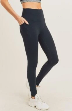 Tapered Band Solid Highwaist Leggings
