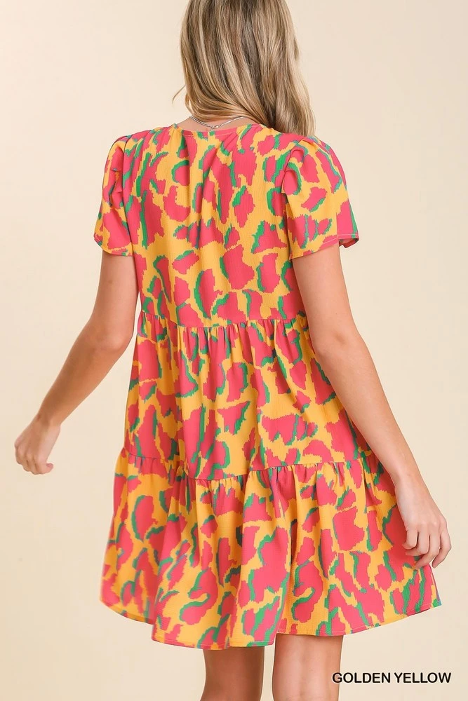 Abstract Print Tiered Dress 2 Abstract Print Tiered Dress - Image 2