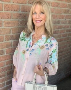 Floral Balloon Sleeve Blouse