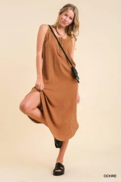 Hi Lo Midi Dress 5 Hi Lo Midi Dress -Premium Shoes Store 32646 OCHRE l