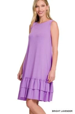 Sleeveless Ruffle Hem Dress 7 Sleeveless Ruffle Hem Dress -Premium Shoes Store 32843 LVDR l