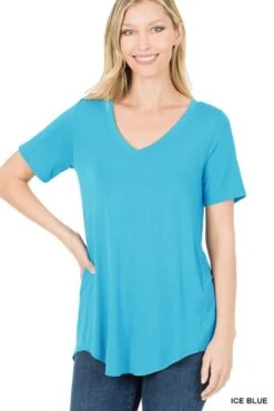 Vneck Top 6 Vneck Top -Premium Shoes Store 32845 ICEBLUE l